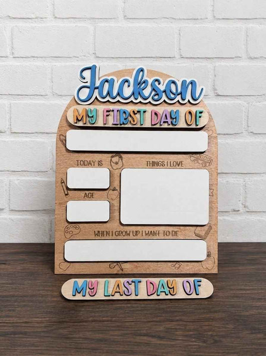 First & Last Day of School Personalized Magnetic Photo Board