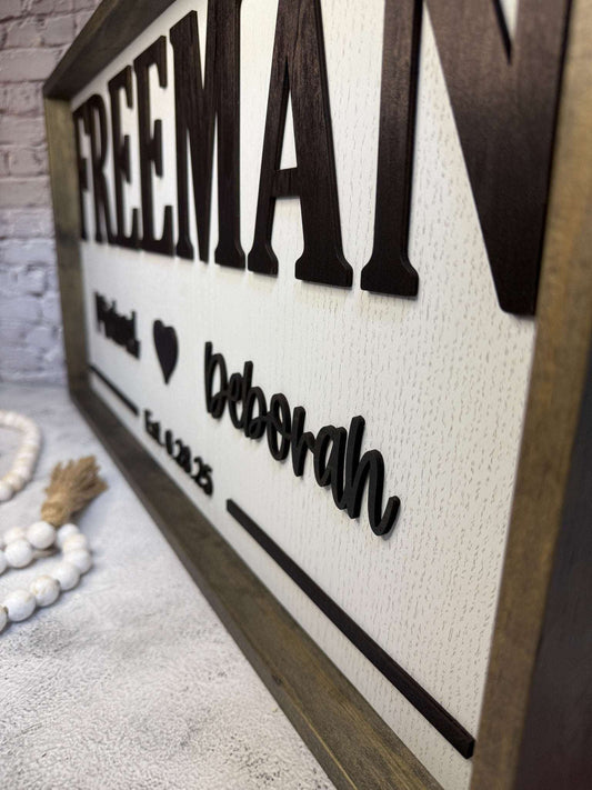 Last Name Sign - Rustic Aura