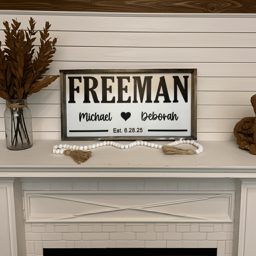 Last Name Sign - Rustic Aura