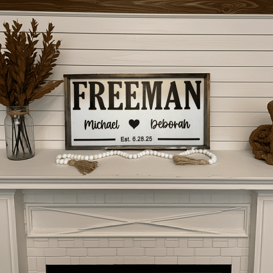Last Name Sign - Rustic Aura
