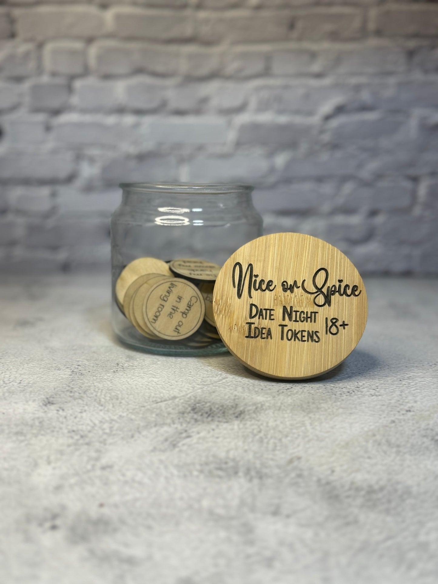 Nice or Spice: Date Night Idea Tokens | Engraved Bamboo Gift Set (18+) - Rustic Aura