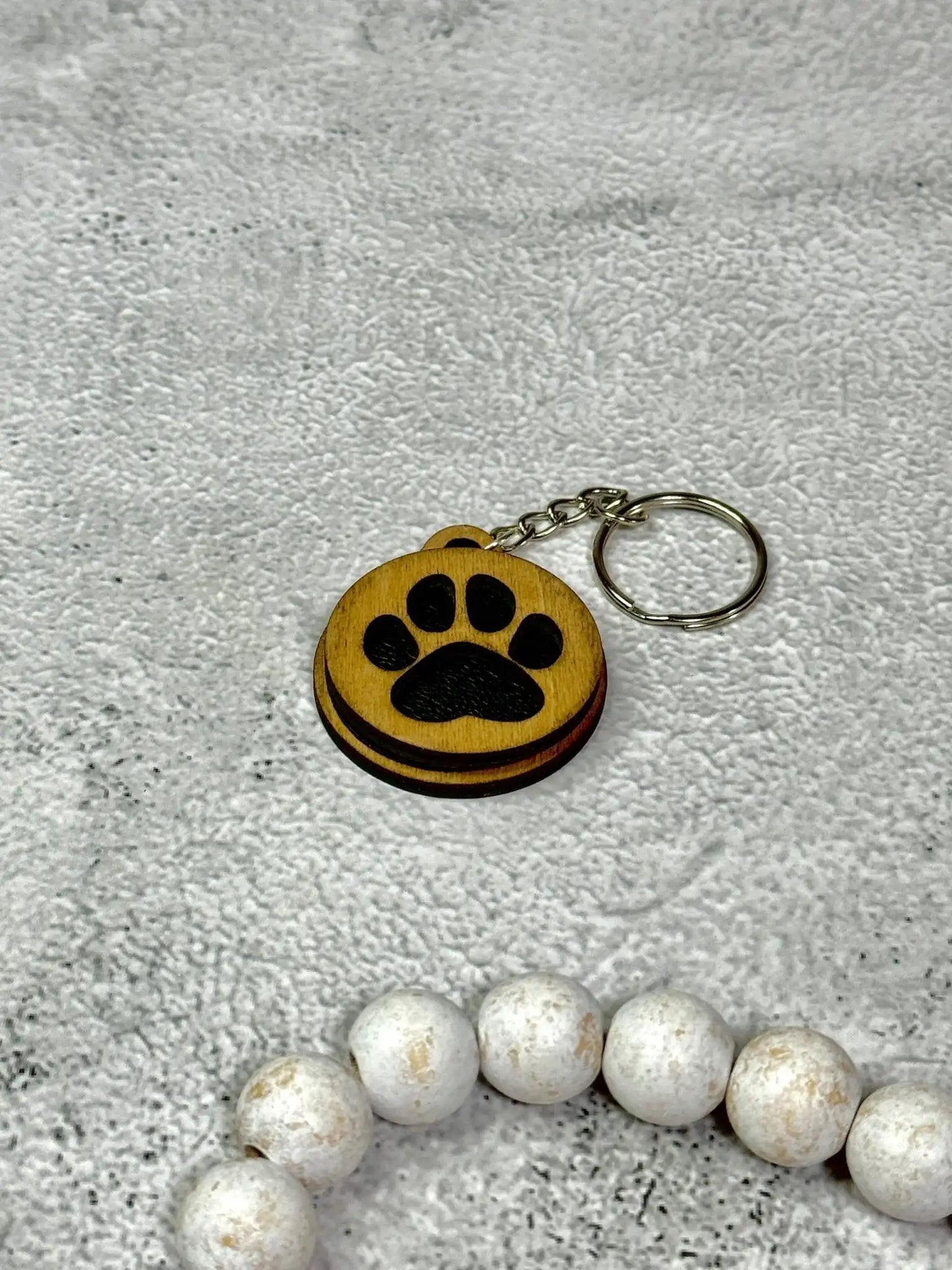Paw Print Keychain - Rustic Aura