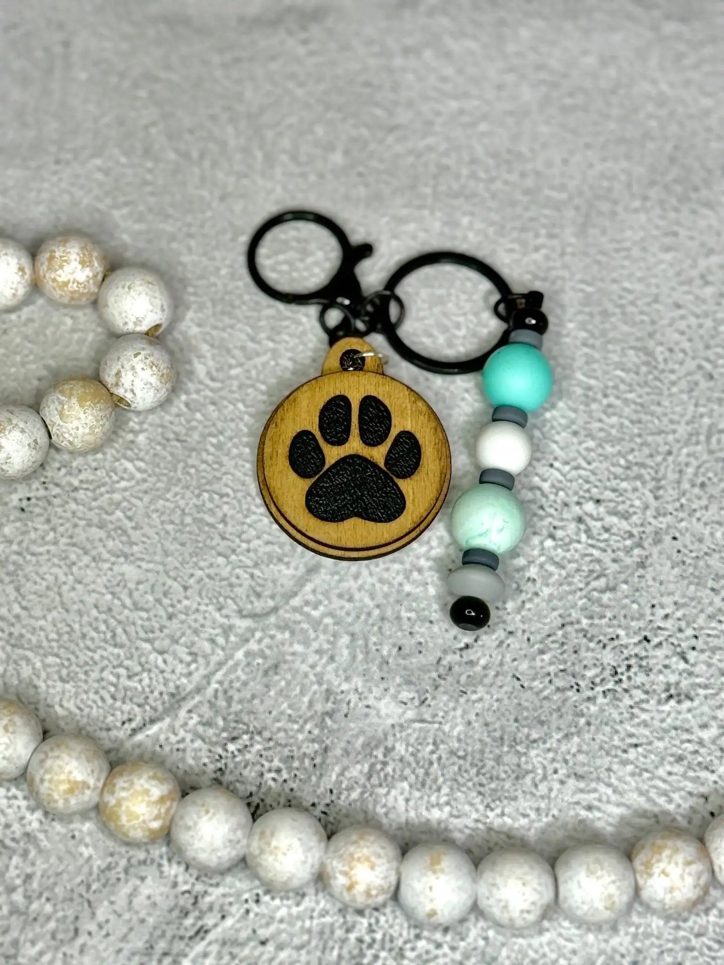 Paw Print Keychain - Rustic Aura