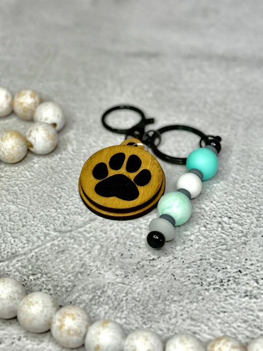 Paw Print Keychain - Rustic Aura