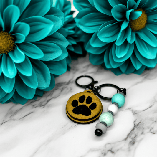 Paw Print Keychain - Rustic Aura