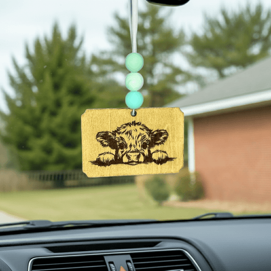 Peeking Cow Car Freshener - Rustic Aura