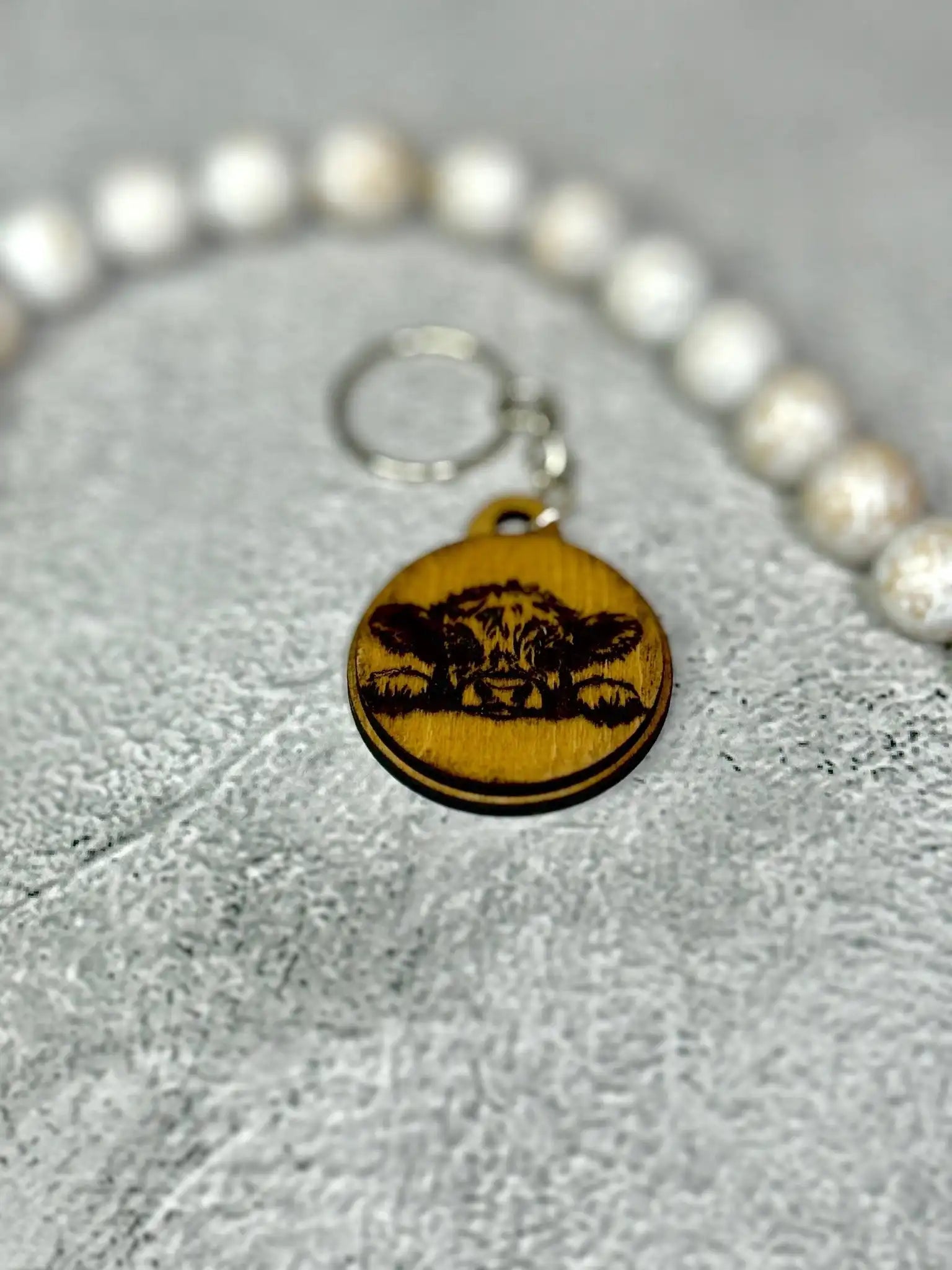 Peeking Cow Keychain - Rustic Aura