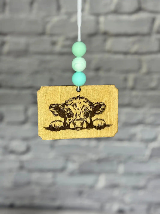 Peeking Cow Car Freshener - Rustic Aura