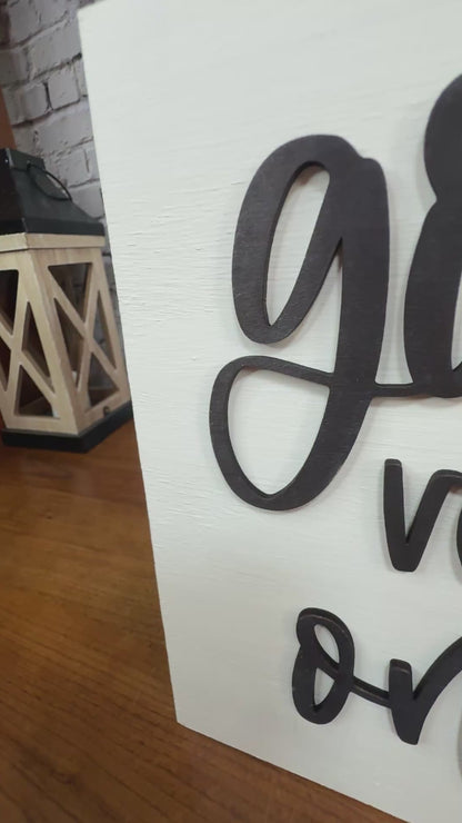 Layered Wood Sign "Good Vibes Only" | Desk & Shelf Decor