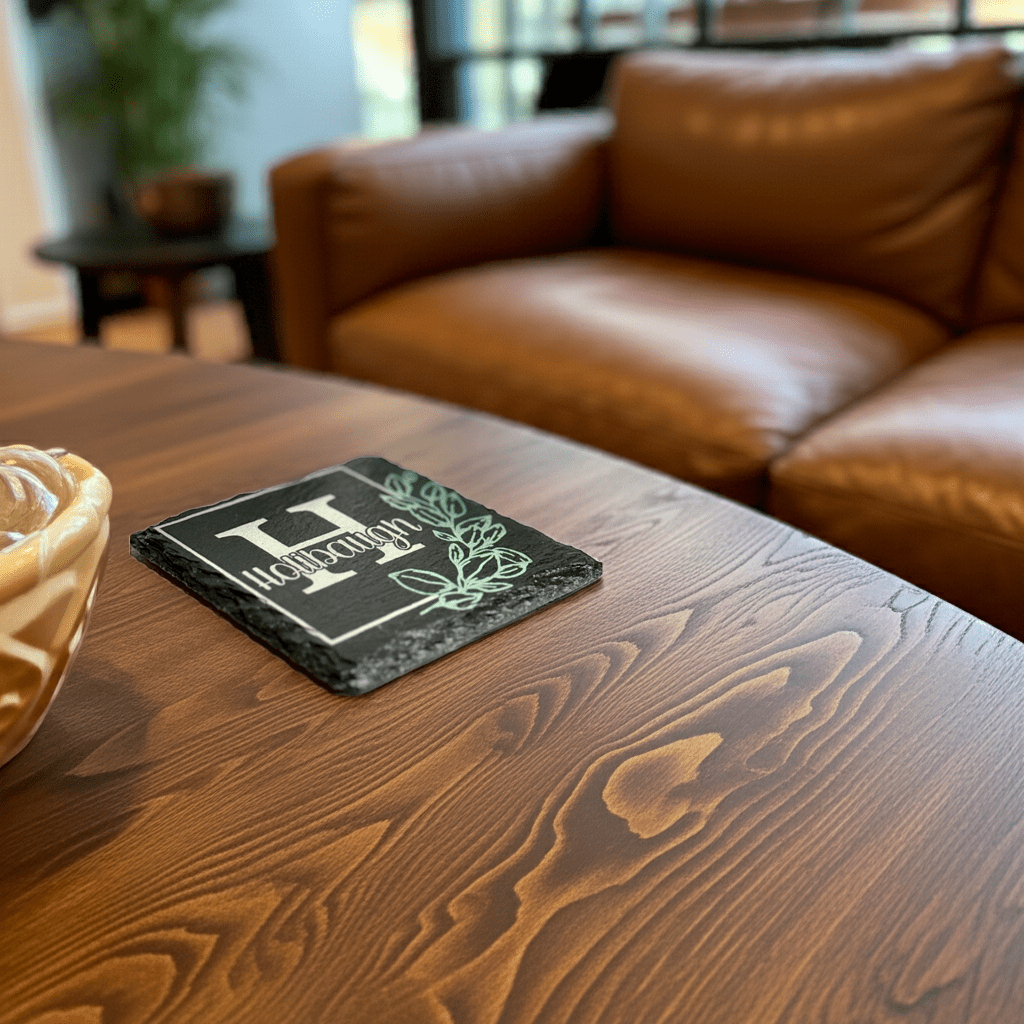 Slate Coasters - Last Name - Rustic Aura