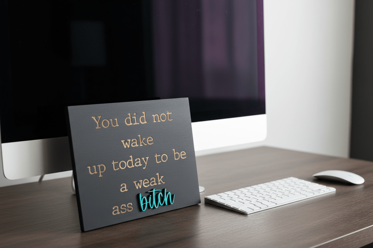You Did Not Wake Up Today To Be Weak Motivational Wood Sign | Layered Shelf Sitter - Rustic Aura