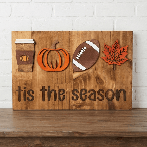 Tis the Season Fall Dimensional Wood Sign - Rustic Aura