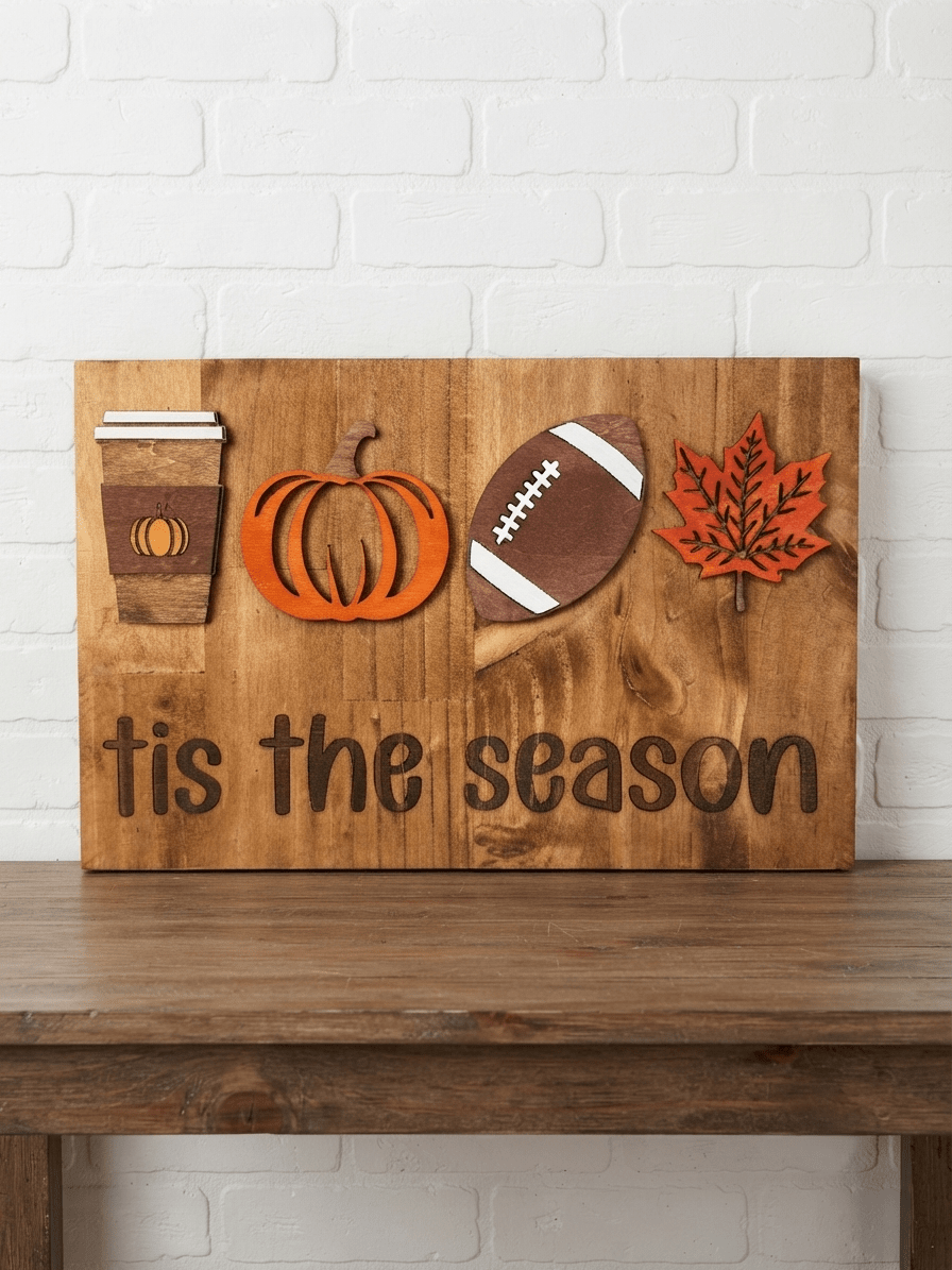 Tis the Season Fall Dimensional Wood Sign - Rustic Aura