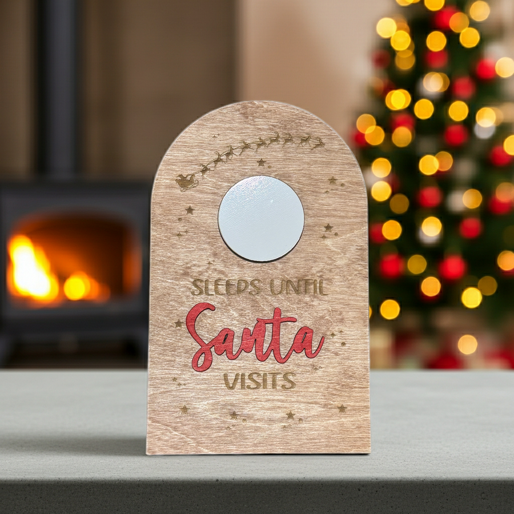 Sleeps Until Santa Visits Sign